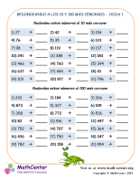Redondeando A Los 10 Y 100 Más Cercanos Hoja 1