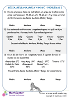 Media, Mediana, Moda Y Rango Problemas 2