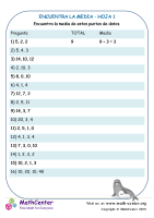 Encuentra La Media - Hoja 1
