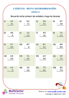 2 Dígito - Resta Sin Reagrupación - Hoja 2