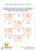 Resta En Columna 2-Dígitos Hoja 3