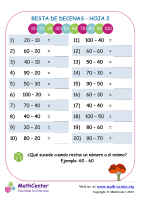 Resta Con La Hoja De Decenas 2