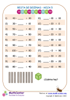 Resta Con La Hoja De Decenas 5
