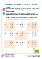 Resta En Columna 3-Dígitos Hoja 1