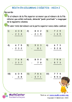 Resta En Columna 3-Dígitos Hoja 2