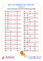 Restando Números De 2 Dígitos Hoja 3