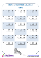 Resta En Columna 5-Dígitos Hoja 2