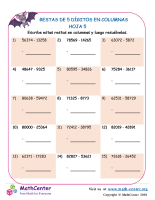 Resta En Columna 5-Dígitos Hoja 5