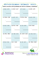 Resta En Columna Decimales Hoja 6