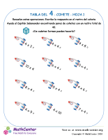 4 Tabla de multiplicar - Cohete - Hoja 1