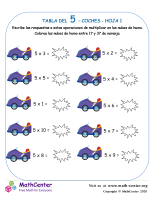 5 Tabla De Multiplicar - Hoja De Coches 1