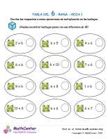 6 Tabla de multiplicar - Rana - Hoja 1