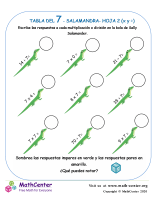 7 Tabla de multiplicar - Salamandra - Hoja 2 (X y ÷)