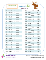 12 Prueba de tablas de multiplicar 3