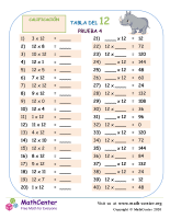 12 Prueba de tablas de multiplicar 4