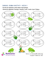 Adición De Ranas Entre 5 Hoja 1