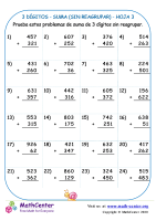 3 Dígito - Suma (Sin Reagrupar) - Hoja 3