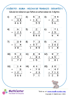 3 Dígito - Suma - Hojas De Trabajo - Desafío 1