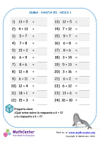 Suma - Hasta 20 Hoja 1