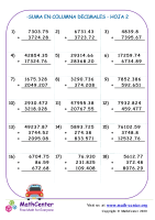 Suma En Columna Decimales Hoja 2