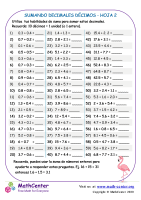 Sumando Decimales Décimos Hoja 2