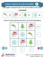 Navidad - Rompecabezas Cuadrado De Sumas 1