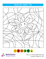 Colorear por números - Flor