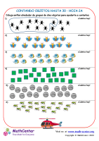 Contando Objetos Hasta 30 Hoja 2A