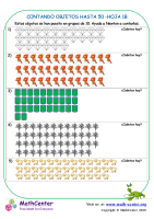 Contando Objetos Hasta 50 Hoja 1B
