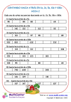 Contando Hacia Atrás En 1S, 2S, 5S, 10S Y 100S Hoja 2