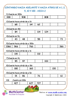 Contando Hacia Adelante Y Hacia Atrás De A 1, 2, 5, 10 Y 100 Hoja 2