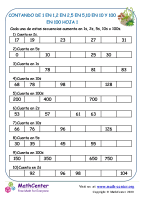 Contando De 1 En 1,2 En 2,5 En 5,10 En 10 Y 100 En 100 Hoja 1