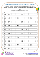 Contando Hacia Atrás En Dígitos Hoja 1