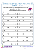 Contando Hacia Adelante Y Hacia Atrás En Dígitos Hoja 2