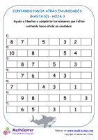 Contando Hacia Atrás En Unidades (Hasta 10) Hoja 3