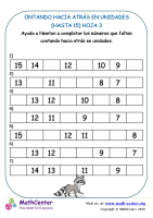 Contando Hacia Atrás En Unidades (Hasta 15) Hoja 3