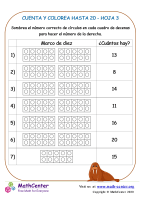 Cuenta Y Colorea Hasta 20 Hoja 3