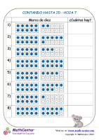 Contando Hasta 20 Hoja 7