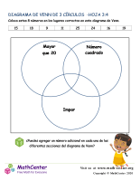 3 Círculos De Diagrama De Venn Hoja 3:4