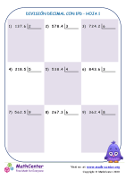 División Decimal Con 1Pd Hoja 1