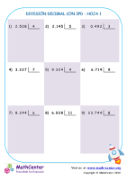 División Decimal Con 3Pd Hoja 1