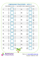 Comparando Fracciones Hoja 2