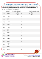 Convirtiendo Decimales Mixtos A Fracciones 2