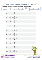 Dividiendo Fracciones Mixtas Hoja 4