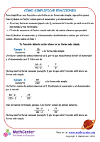 Simplificar fracciones activity for 5to