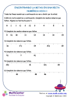 Encontrando La Mitad En Una Recta Numérica Hoja 1