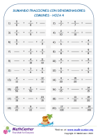 Sumar fracciones (denominadores comunes) - Hoja 4