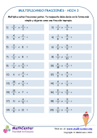 Multiplicando Fracciones Hoja 3