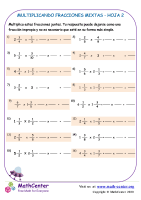 Multiplicando Fracciones Mixtas Hoja 2