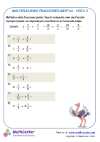 Multiplicando Fracciones Mixtas Hoja 3